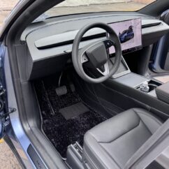 Tesla Model Y Starry Grey Full-Coverage Soft Floor Mats (Driver & Passenger Sides) + 2 Starry Pattern Blankets